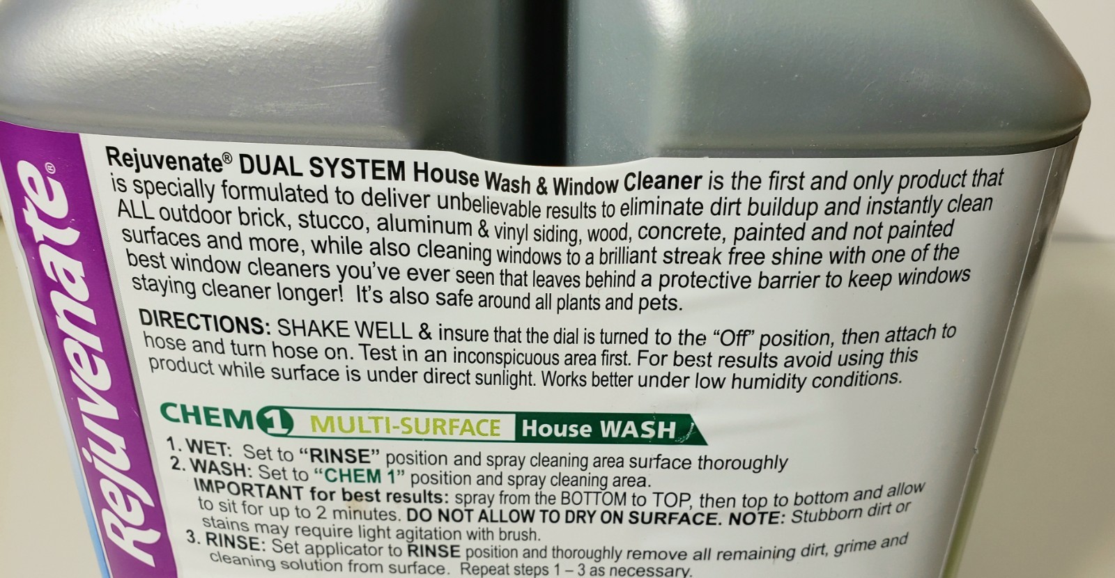Rejuvenate House Wash 64oz Cleaner Kit Multisurface Outdoor Proffessional U.S.A.