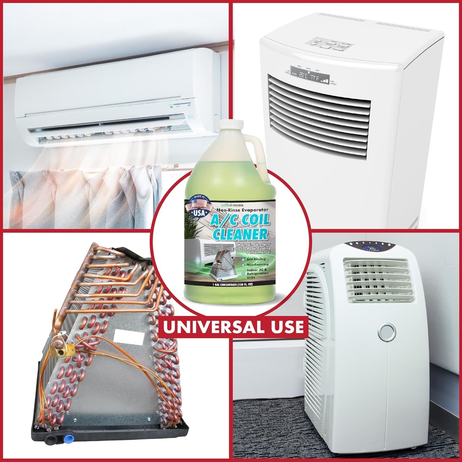 Nature’s Freedom Indoor AC Coil Cleaner with Pump Sprayer – 1 Gallon