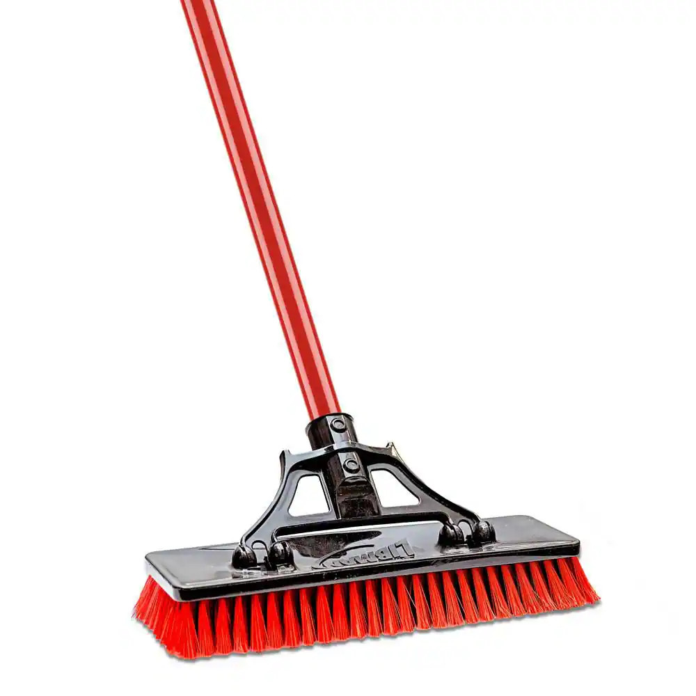 13.5 In. High Power Extra-Large Heavy-Duty Floor Scrub Brush with Steel Handle