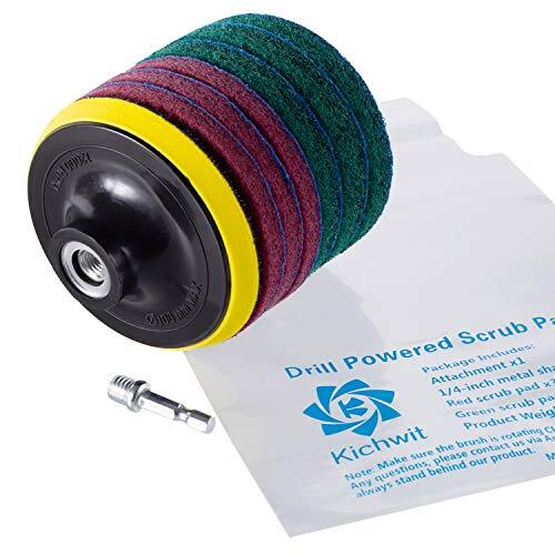 Drill Power Brush Tile Scrubber Scouring Pads Cleaning Kit, 4 inches, (no drill)