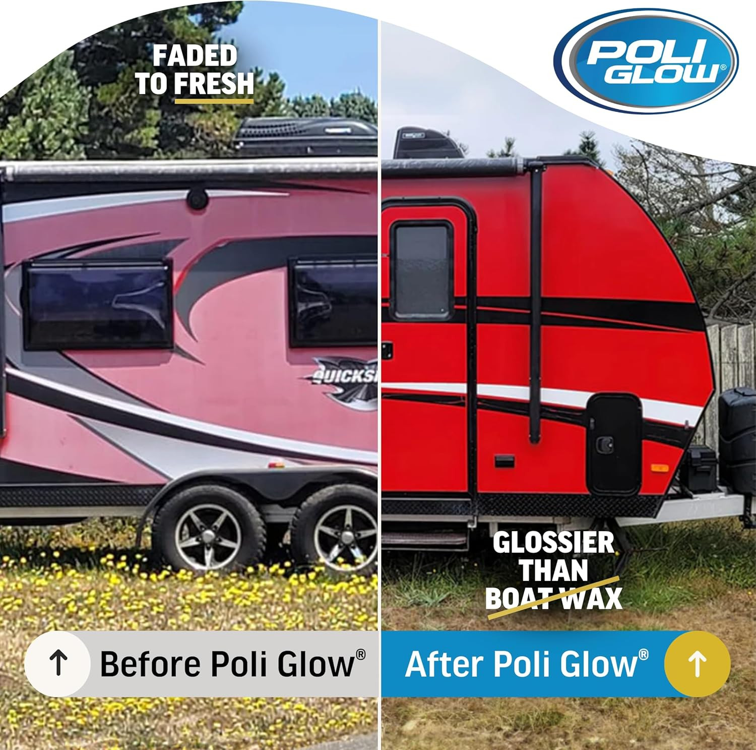 Poli Glow® Deluxe Kit Complete Fiberglass Restorer for Boats and RVs and More