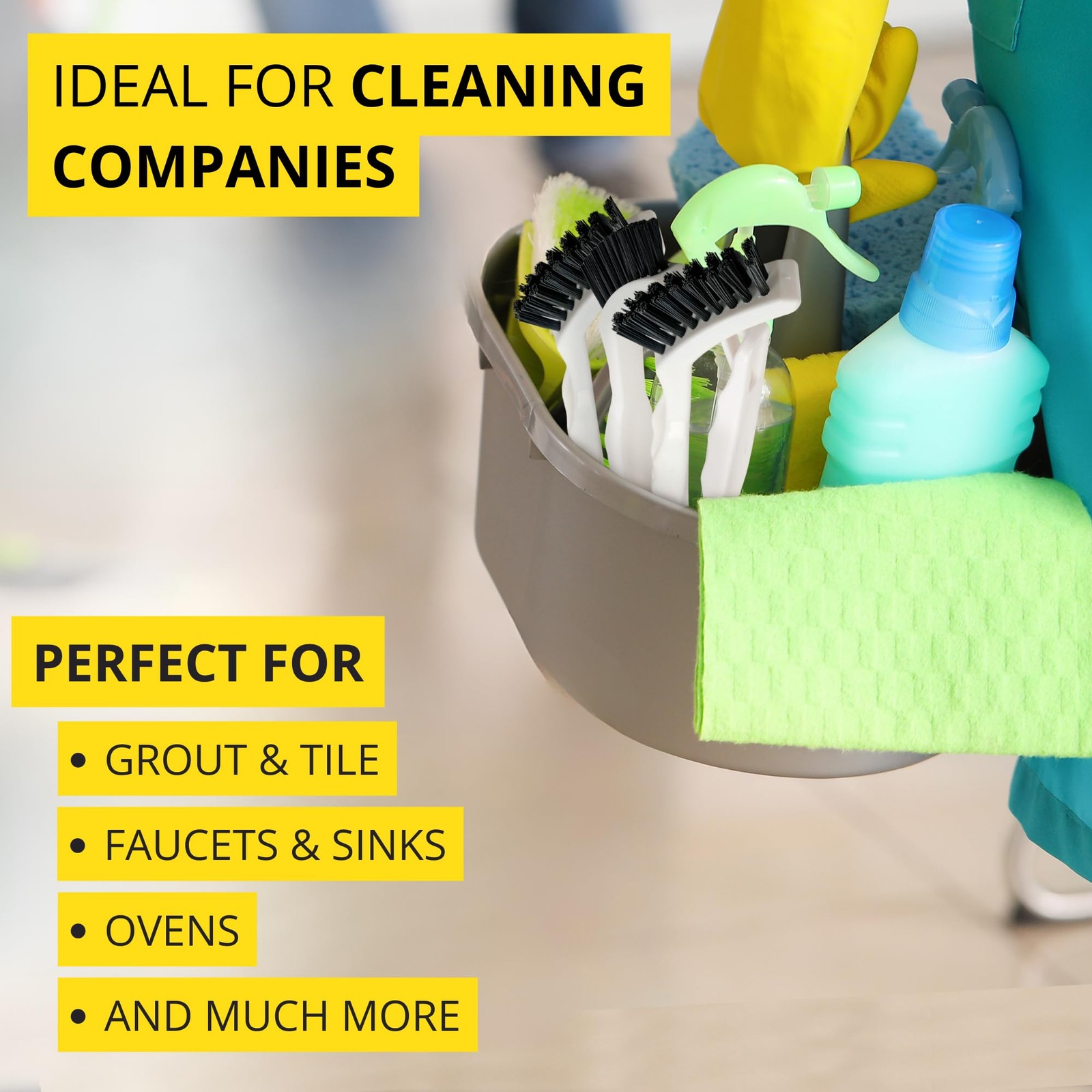6-Pack Grout Cleaner Brush Scrub Set – Stiff Bristle Scrubbing & Detail Clean…