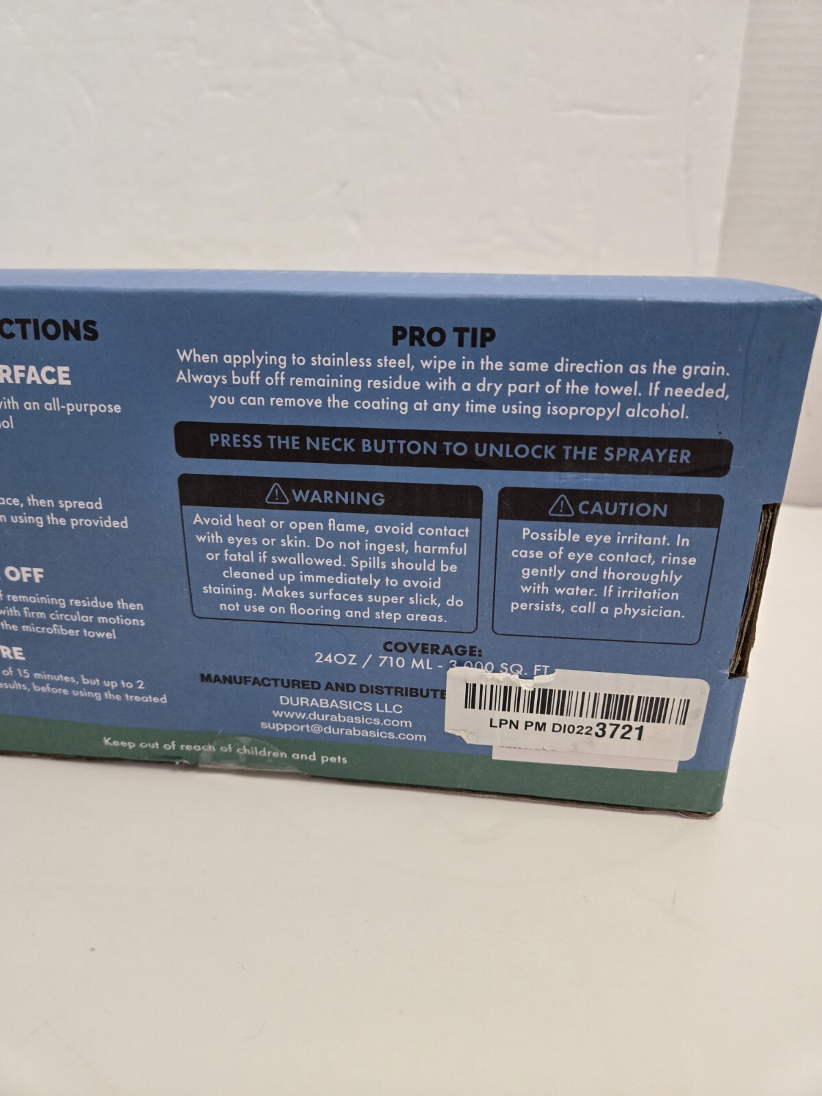 Durabasics Home Ceramic Spray Kit Seal Protect Kitchen Bath 2-Pk 12 Oz Each