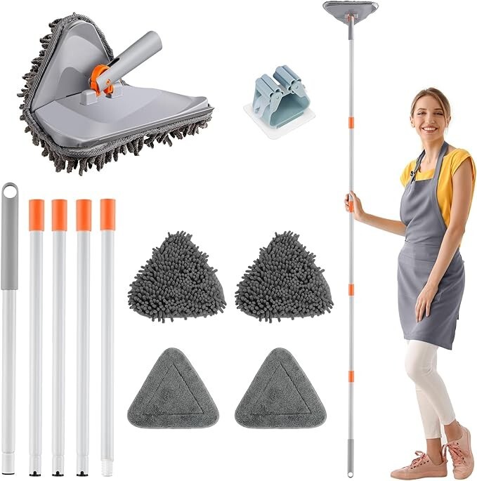 7 Pcs Herramientas de limpieza de plumeros de microfibra con barra extensible