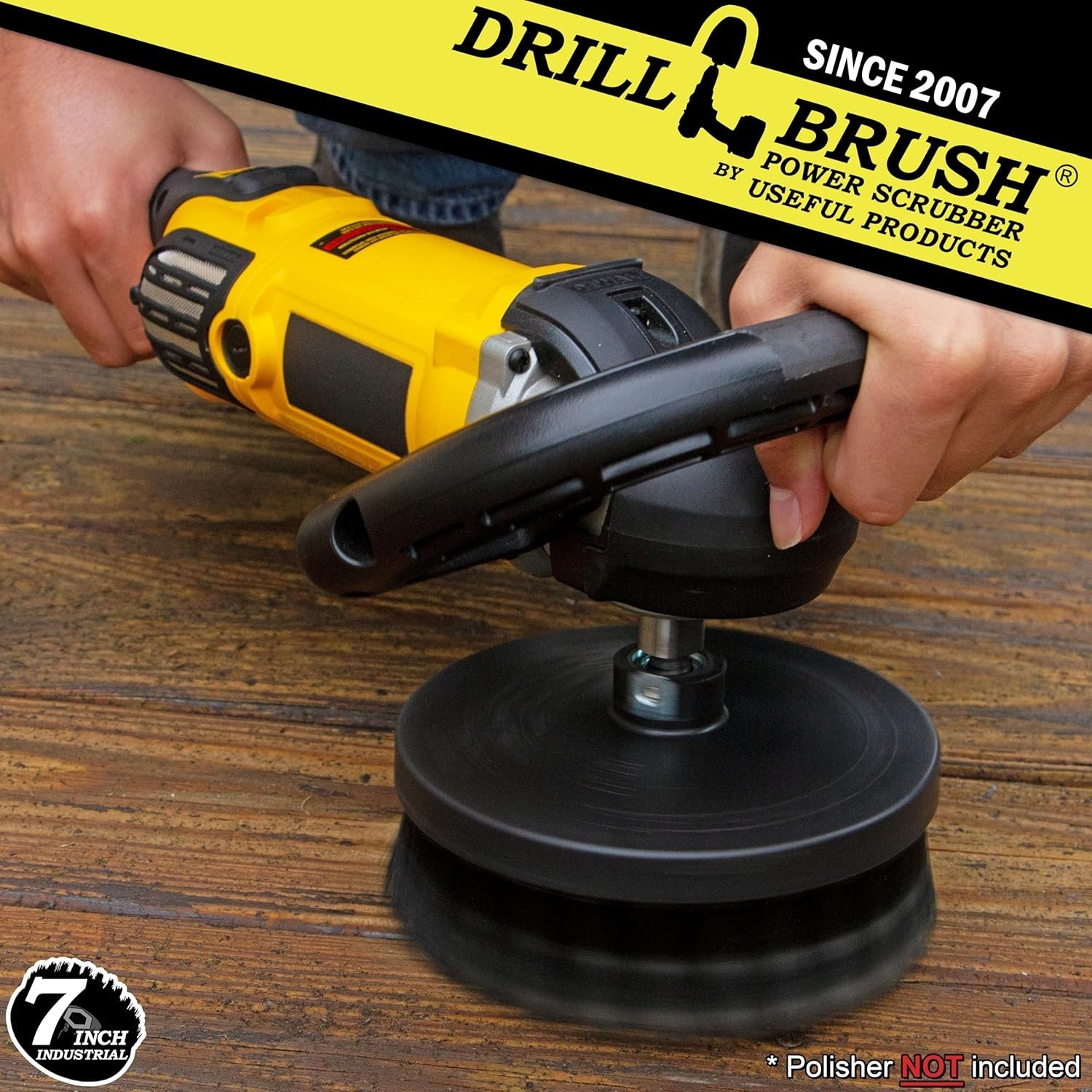 Outdoor Concrete Brush – Driveway Cleaner Scrub Brush for Rotary Polisher – 7…