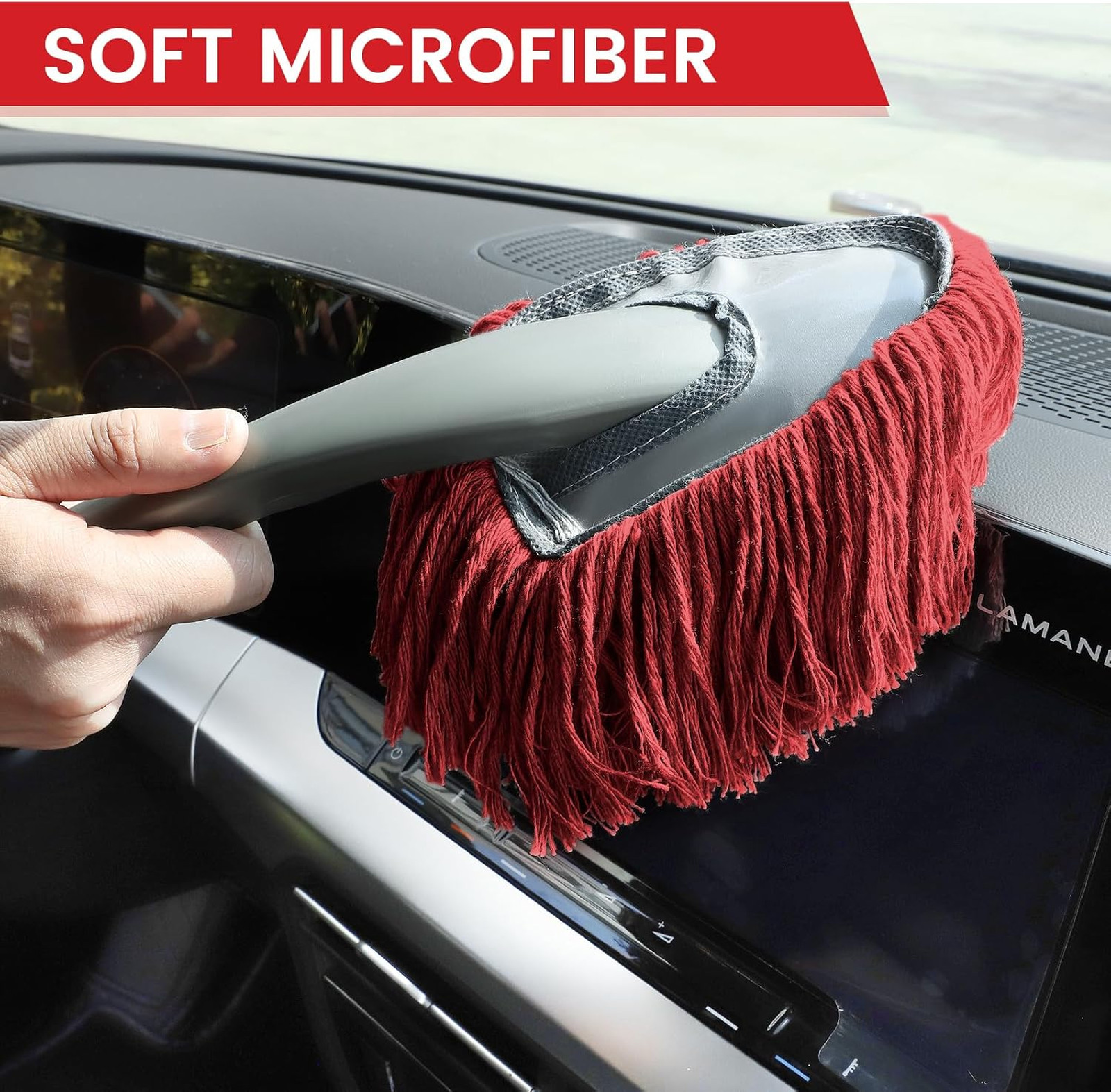 Large Car Duster Set, Extendable Handle, Scratch Free, Wax Cotton Hair, for Car