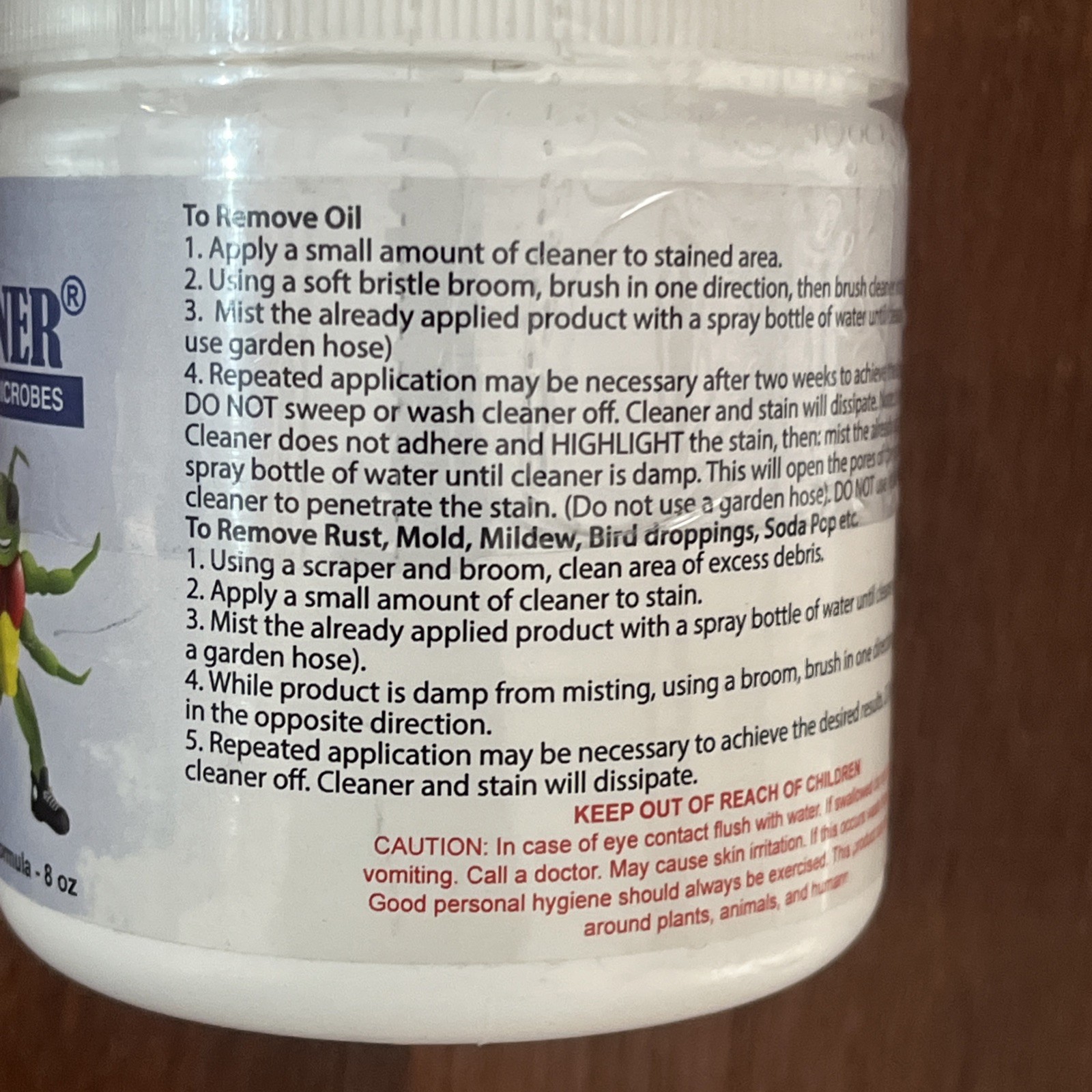 ACT Concrete Cleaner 8oz Eco Friendly Covers 50sqf Stain Remover Grease Oil Wood