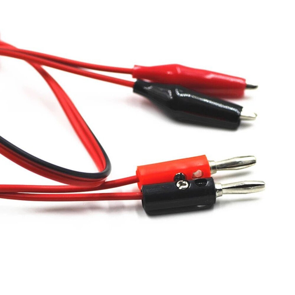 1PCS 1M Alligator Test Lead Clip To AV Banana Plug Connector TO Dual Tester