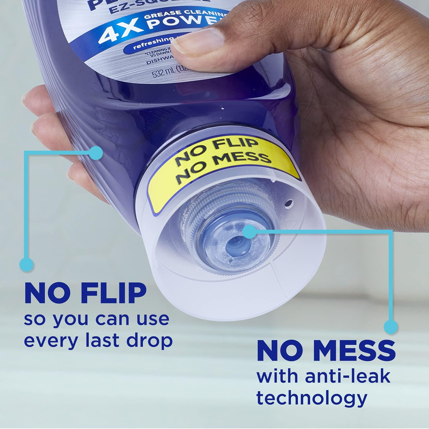 Dish Soap Squeeze Bottle, Ez-Squeeze Platinum Dish Soap Liquid+Non-Scratch Spong