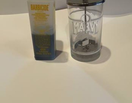 Marvy disinfectant hand sanitizer glass jar No. 6 cosmetologist barber
