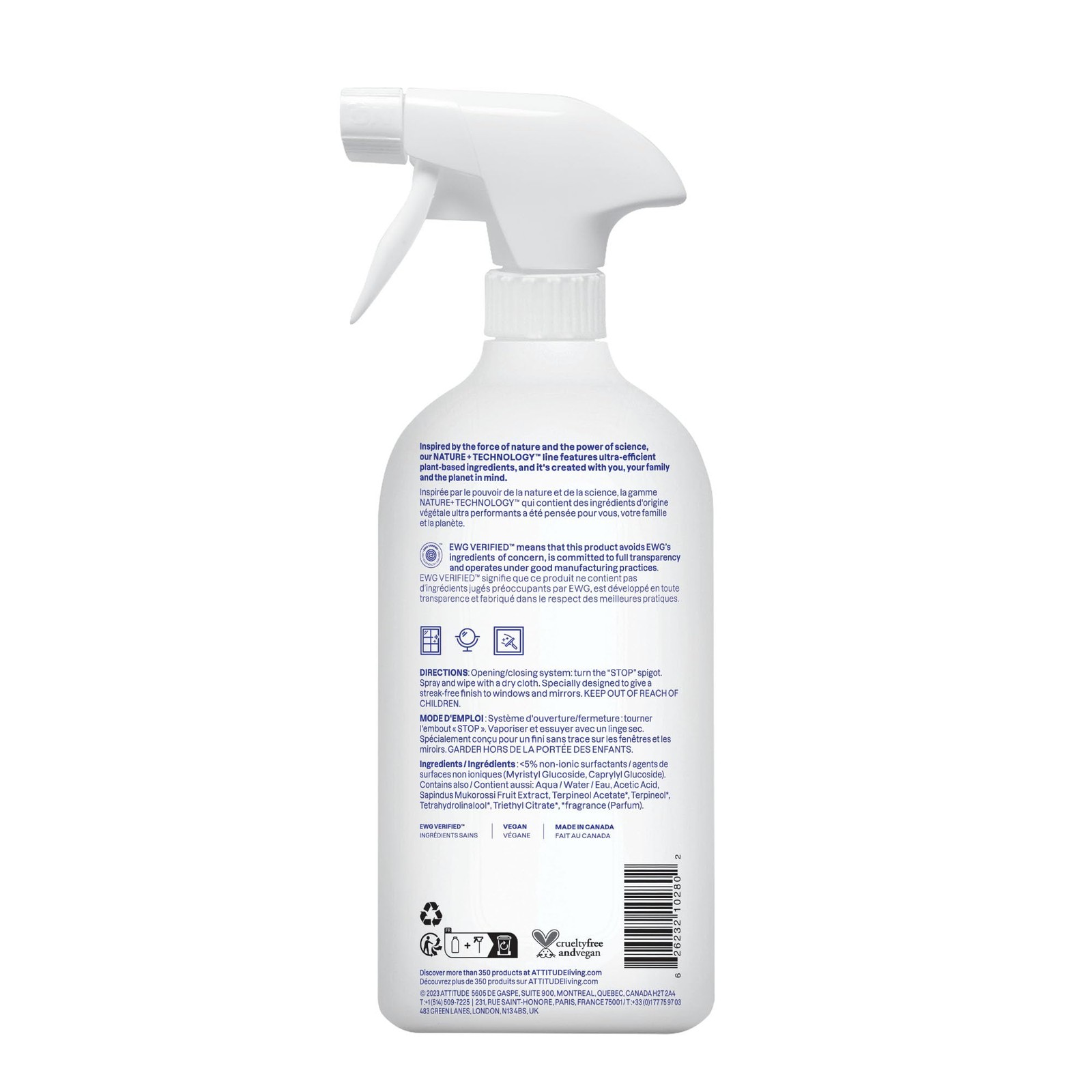 Window and Mirror Cleaner, EWG Verified, Plant- and Mineral-Based Ingredients…