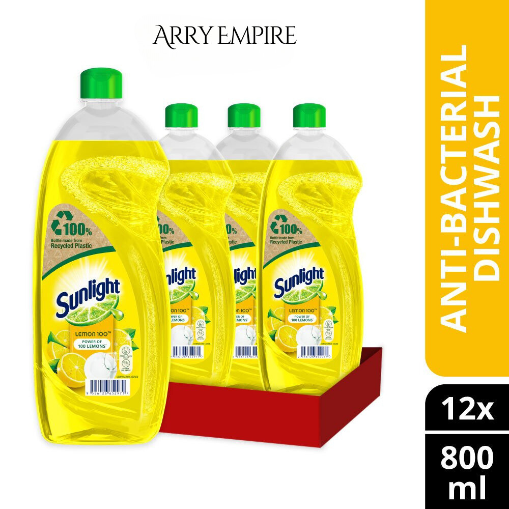 Sunlight Dishwashing Liquid Lemon 800ml x 12 Bottles – 1 Carton