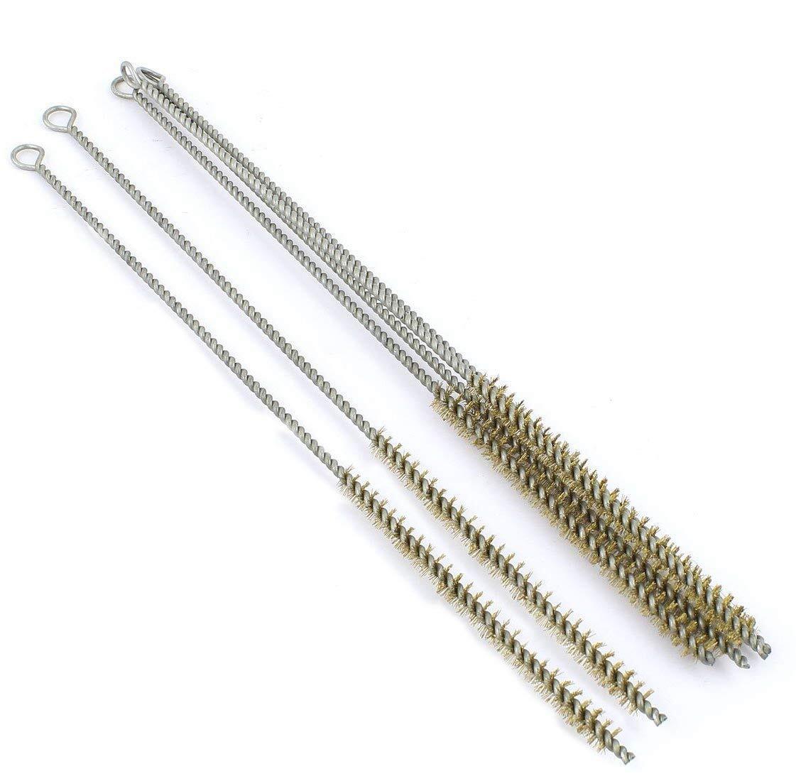 8mm Tube Brush Brass Wire 10.3 Inch Longhandle Bristle Cleaning 6piece