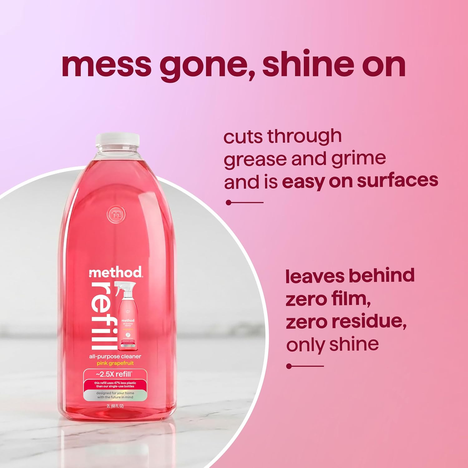 Method All-Purpose Cleaner Refill, Pink Grapefruit – Cuts Grease & Grime on Coun