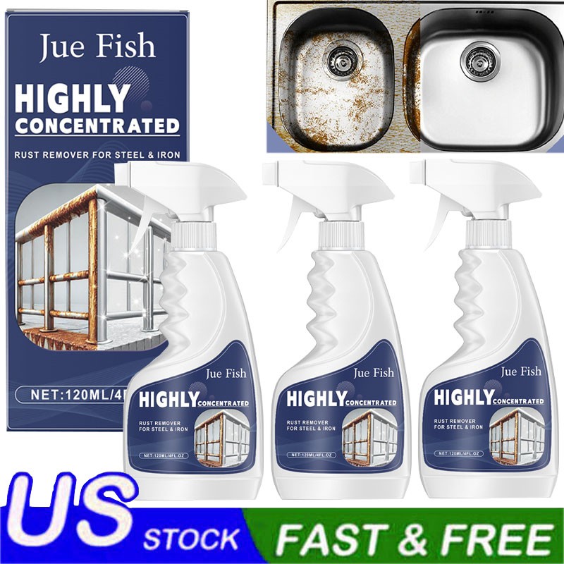 3X Industrial Highly Concentrated RustRemover 120ml For Steel & Iron H OT US