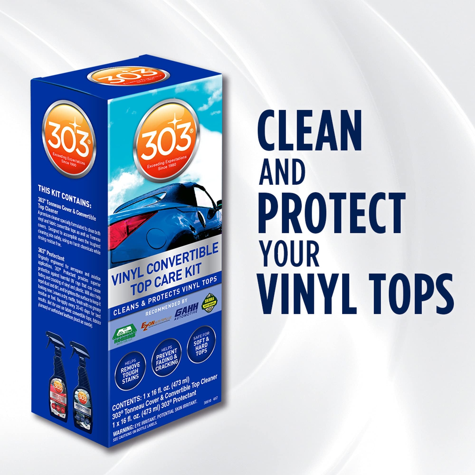 303 Convertible Top Cleaner and Protectant Kit 32 Fl Oz Stain Remover UV Prot…