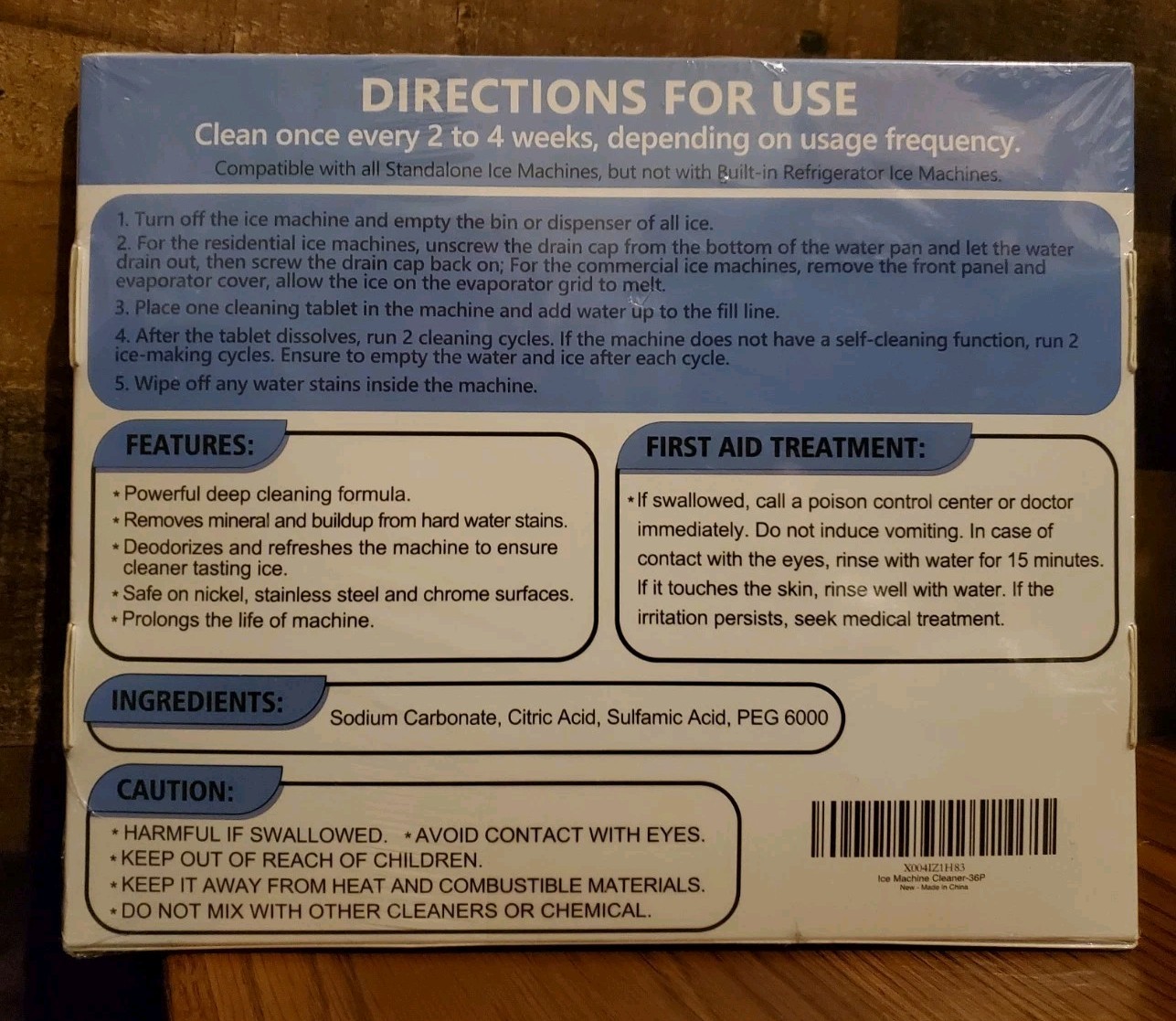 Ice Machine Cleaner Descaler Gentle Household Cleaner Ice Maker 36 TABLETS NEW!