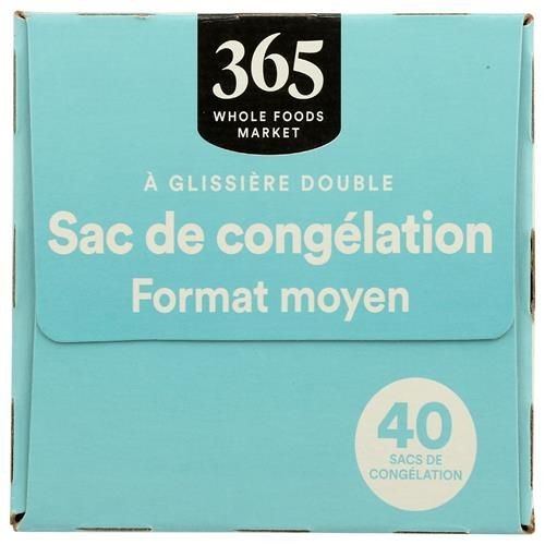 Whole Foods Market, Quart Size Freezer Bags, Double Zipper, 40 Count – Pack Of 2