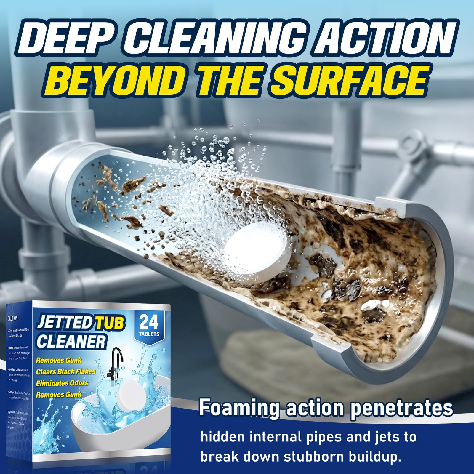Jetted Tub Cleaner (24 Count) – Effective Whirlpool & Hot Tub System Flush – …