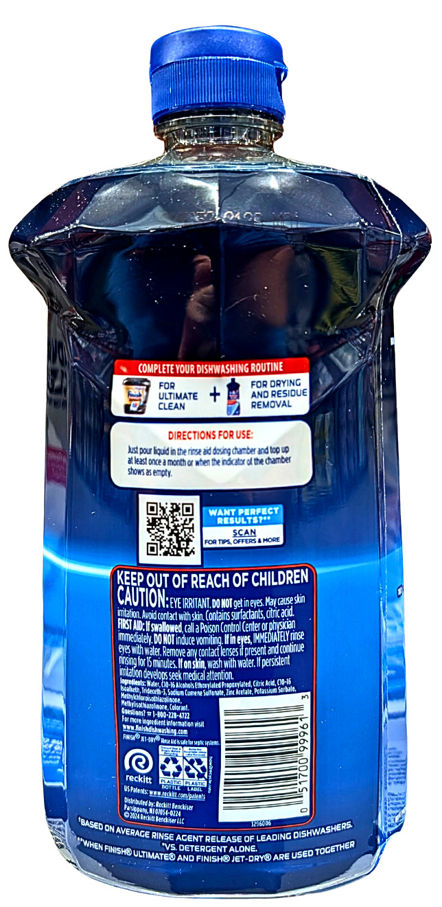 Finish Jet-Dry Ultra Dishwasher Rinse Aid 38 Fl Oz