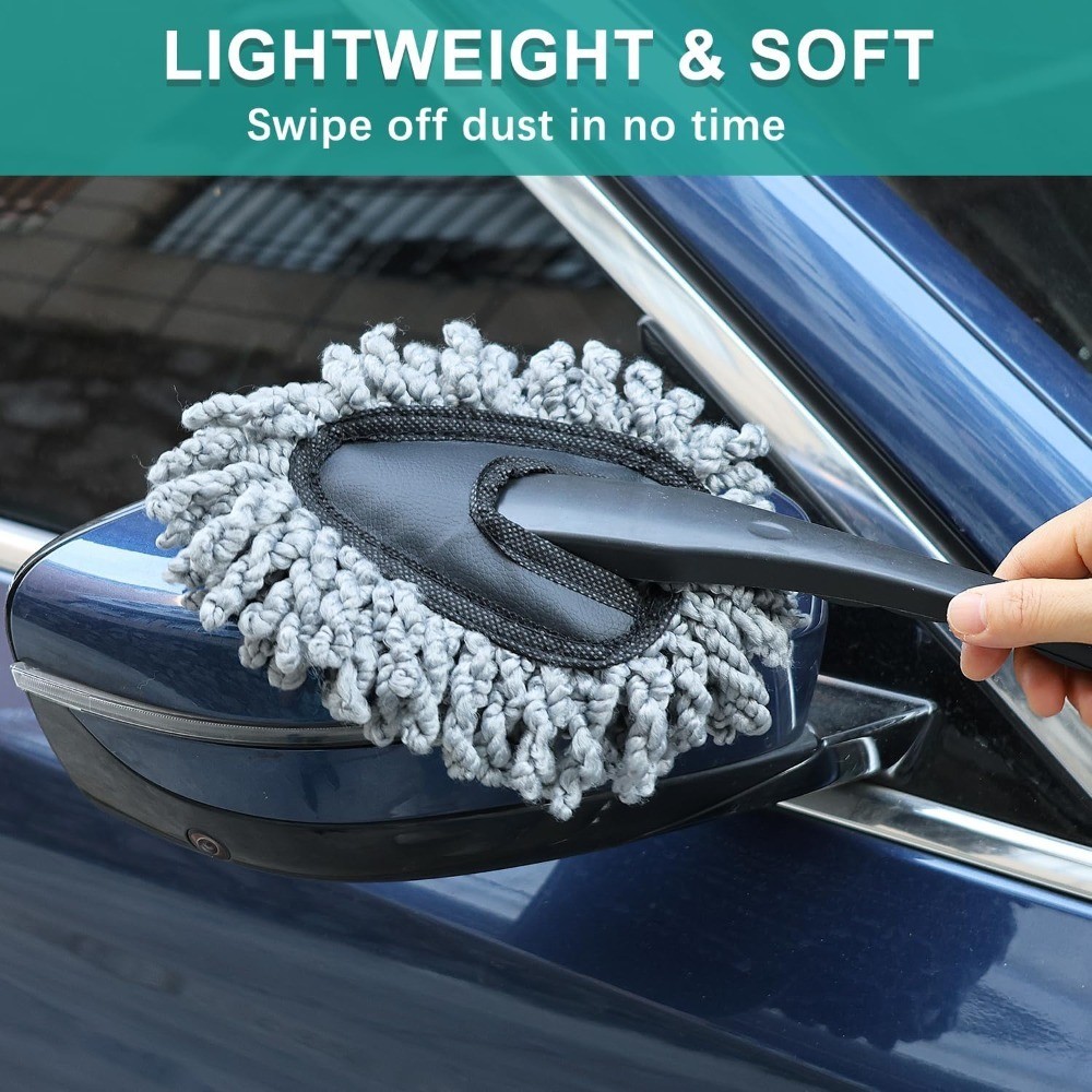 2 Pack Super Soft Microfiber Duster Brush for Car Dashboard Cleaning Home