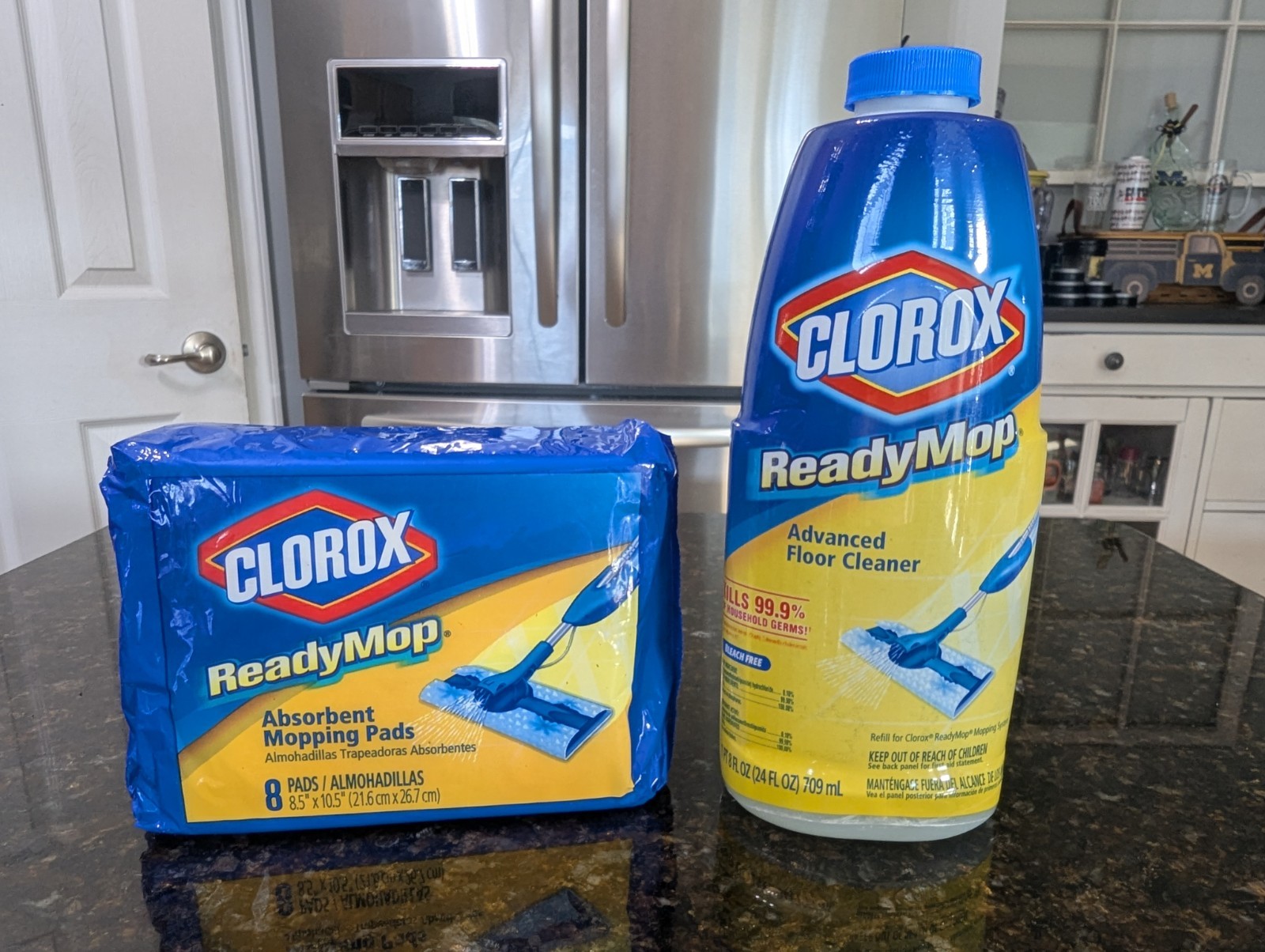 Clorox Ready Mop Advanced Floor Cleaner 24oz & Absorbent Mopping Pads 8 Ct DISCD
