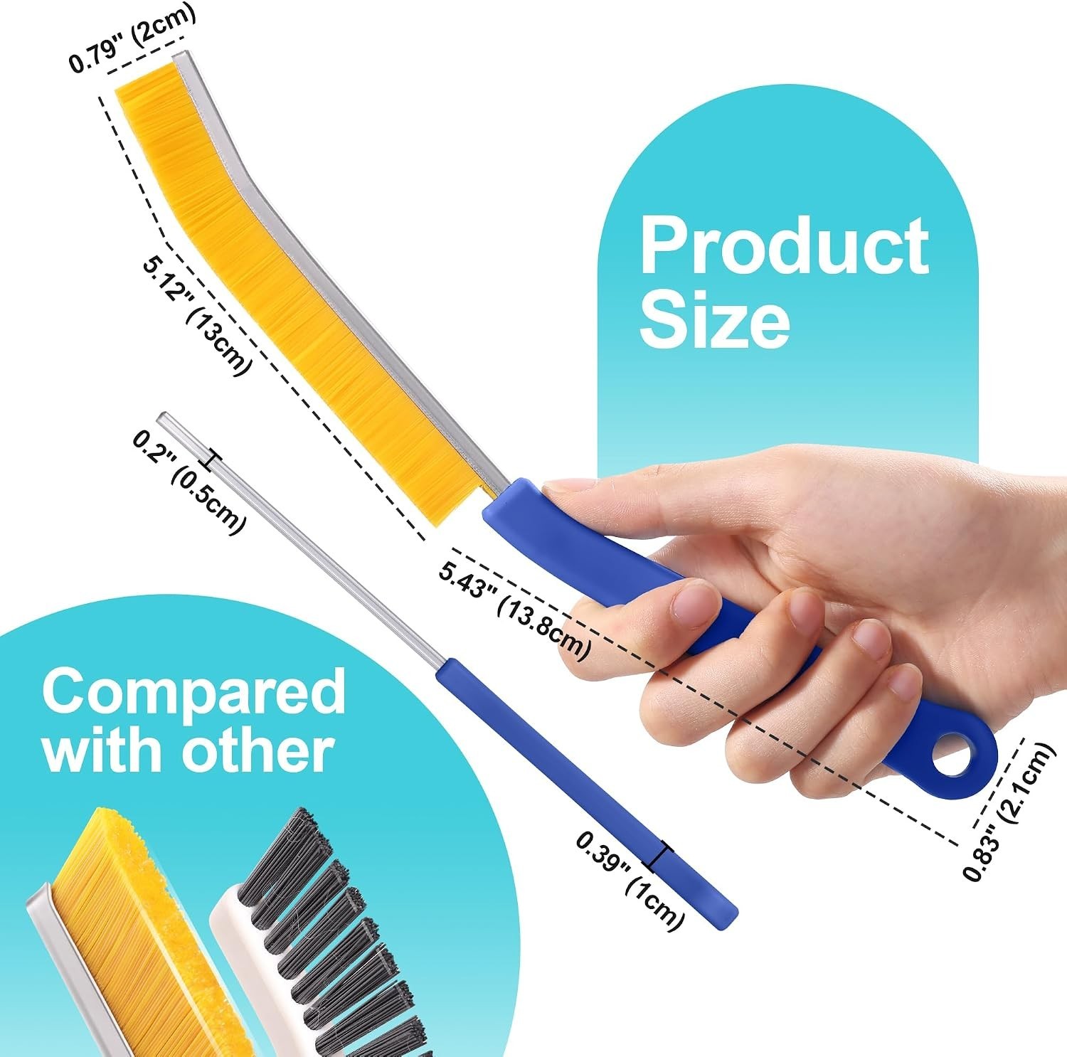 4 Pack Crevice Cleaning Brush Hard Bristle Grout Brush House Cleaning Supplies