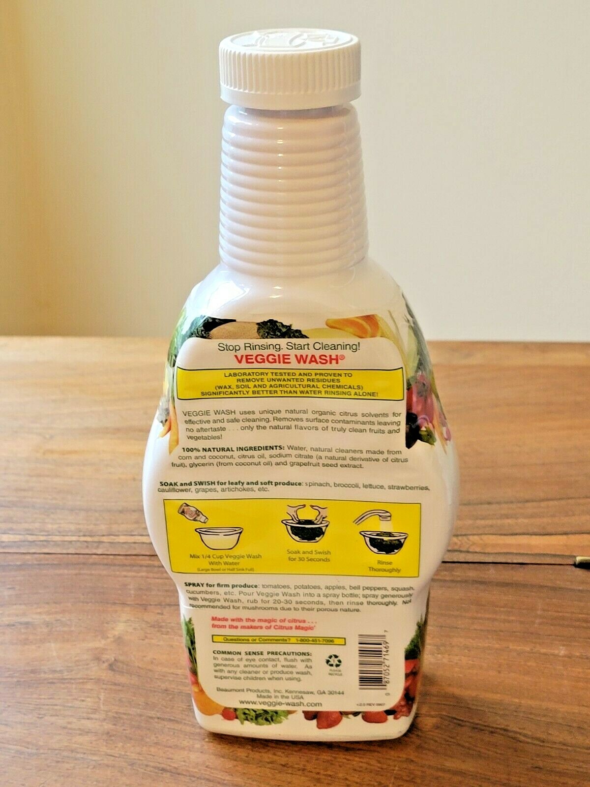 All Natural Veggie Wash Made w/ Organic Citrus 32 Fl. Oz. (NEW)