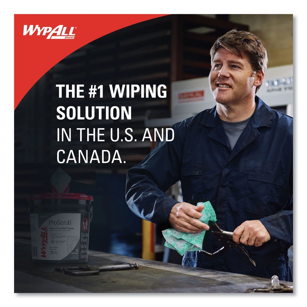 WypAll 91371CT 9.5″ x 12″ Pre-Saturated Wipes – Citrus Scent/Green (6/CT) New