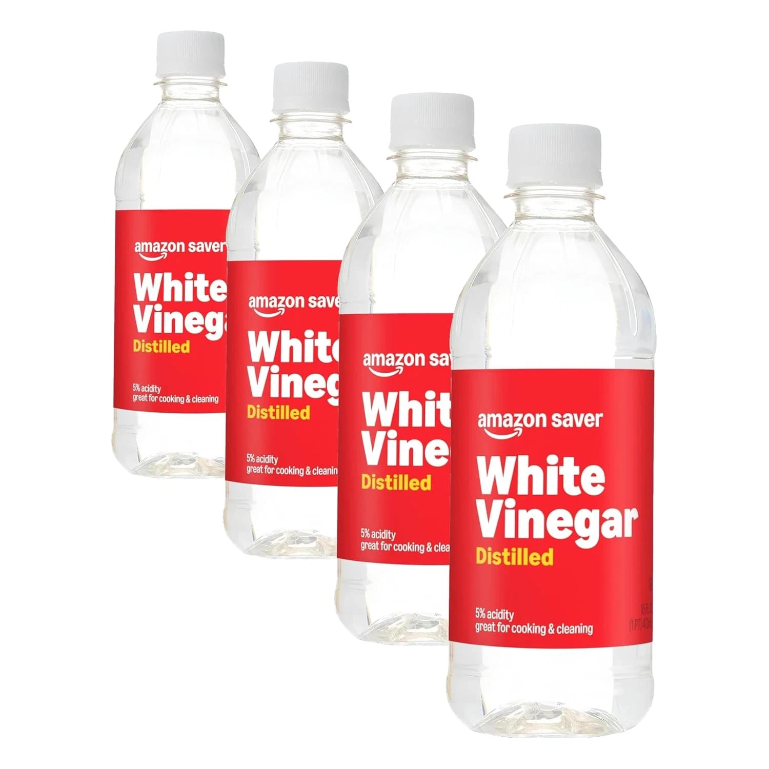 Amazon Saver, Distilled White Vinegar, Great for Cooking and Cleaning, 16oz,4pk