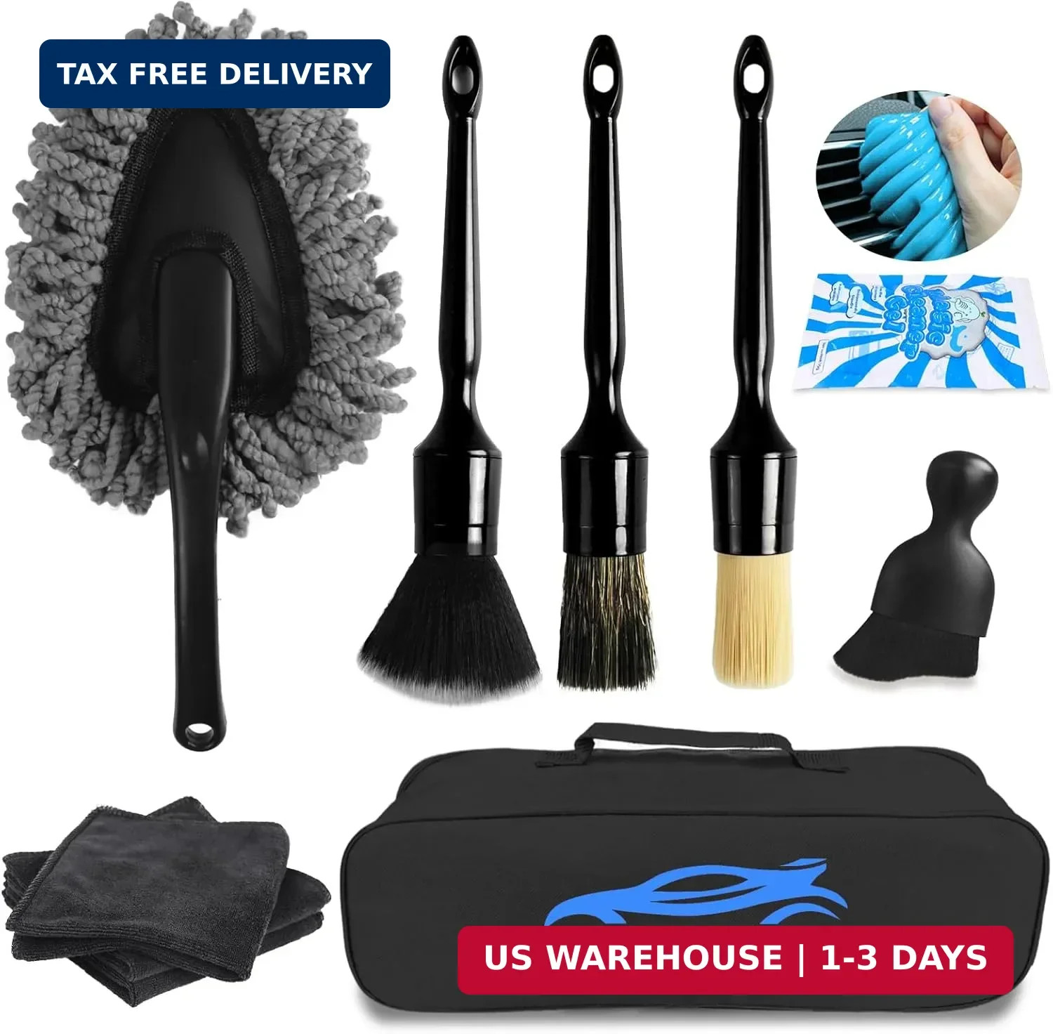 10PCS Car Detailing Cleaning Kit Interior Cleaner, Car Detailing Brushes, Car Du