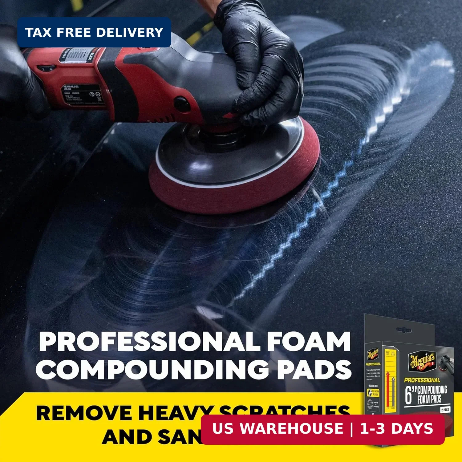 Meguiar’s Professional 6″ Compound Foam Pad, 2pk, 10/CV