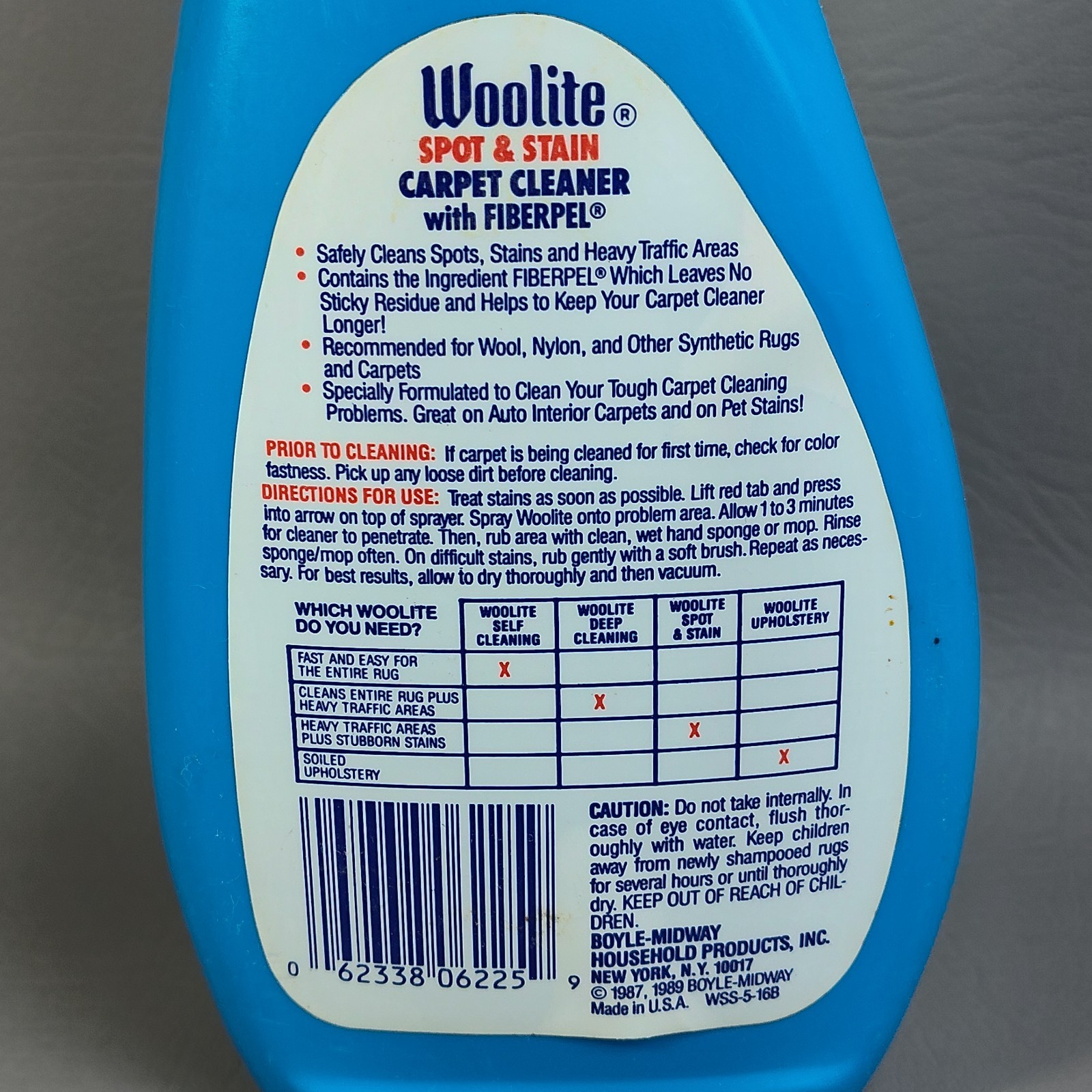 Vintage Woolite Spot & Stain Carpet Cleaner Heavy Traffic Areas 1987 MOVIE PROP