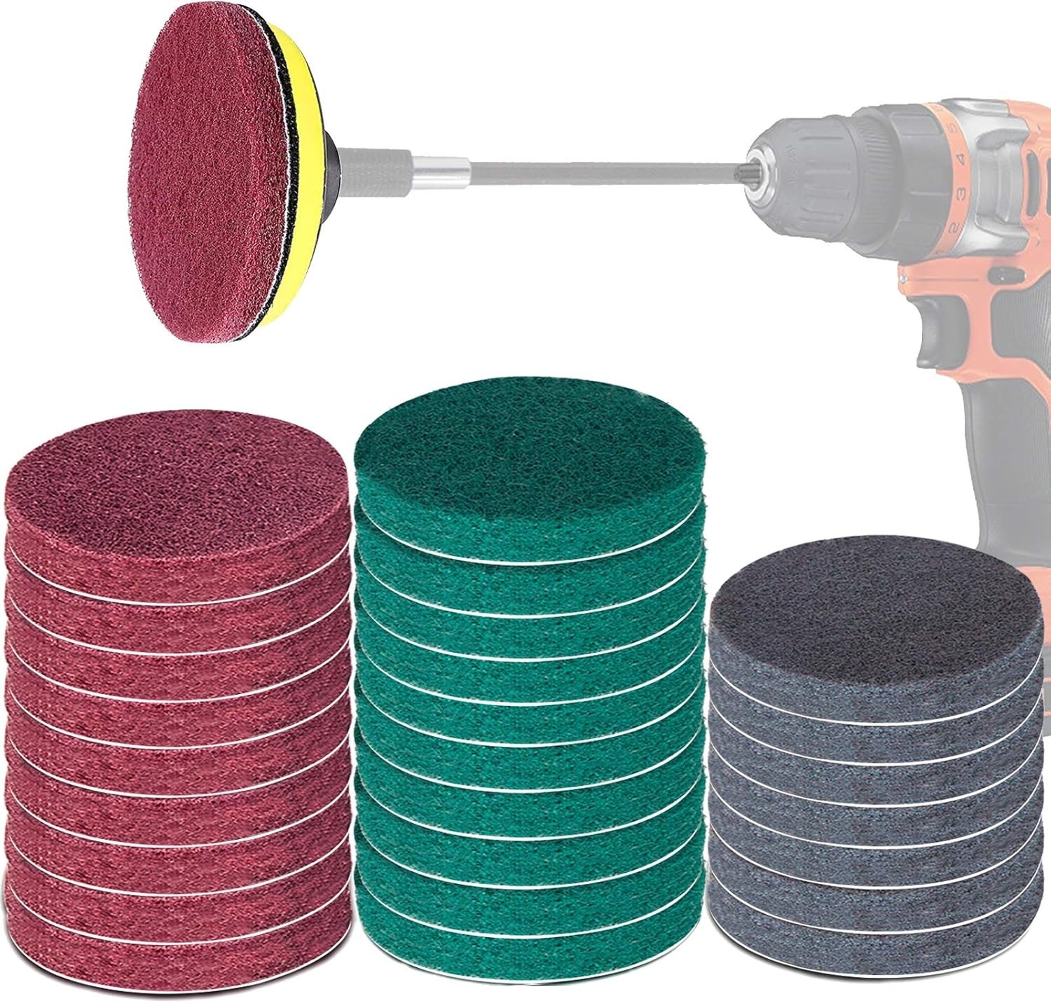 Power Scrub Pads Drill Attachment, 30 Pieces 5 Inch Headlight Restoration Kit C