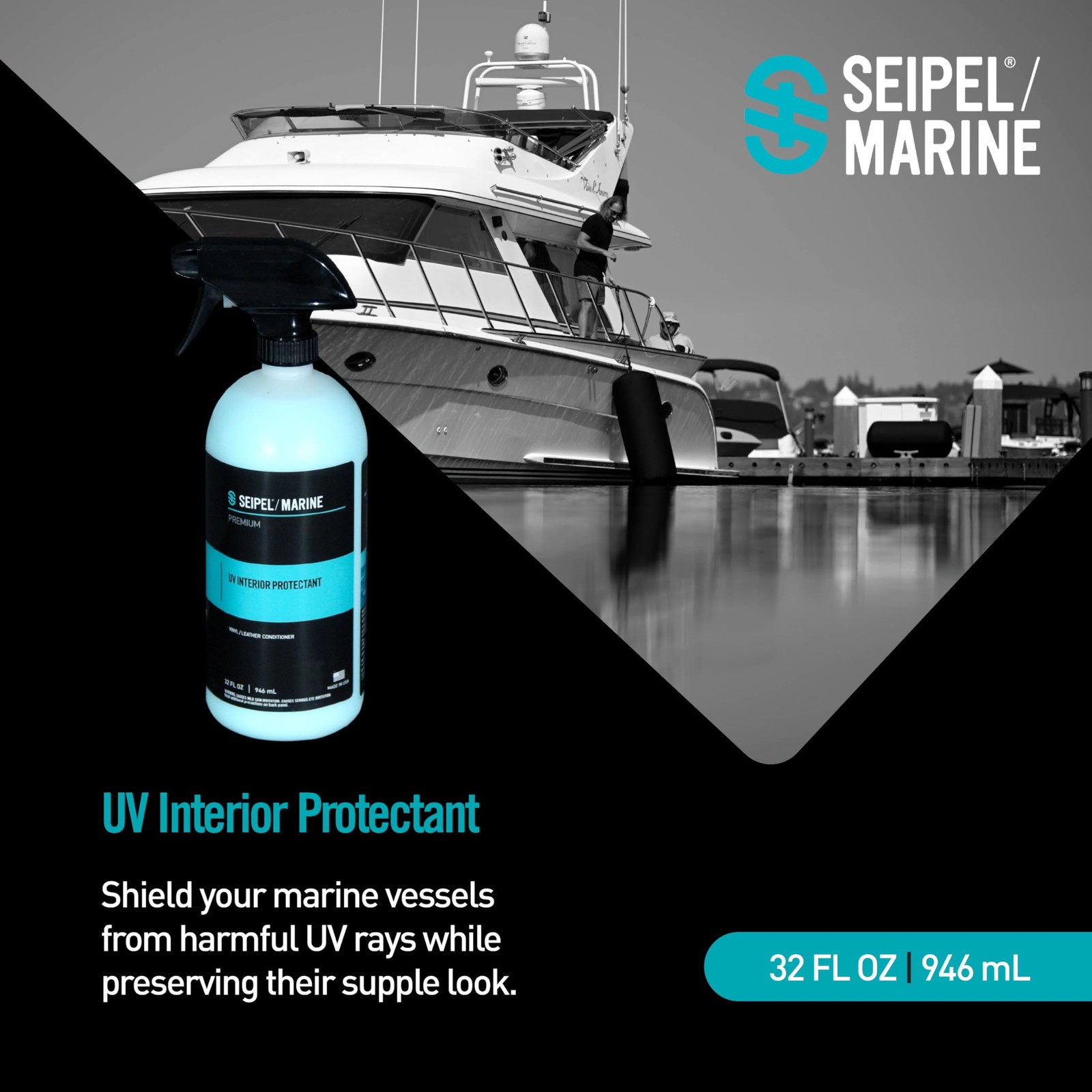 Boat Interior Protectant Spray 32oz – Vinyl Cleaner & UV Protectant for Boats…