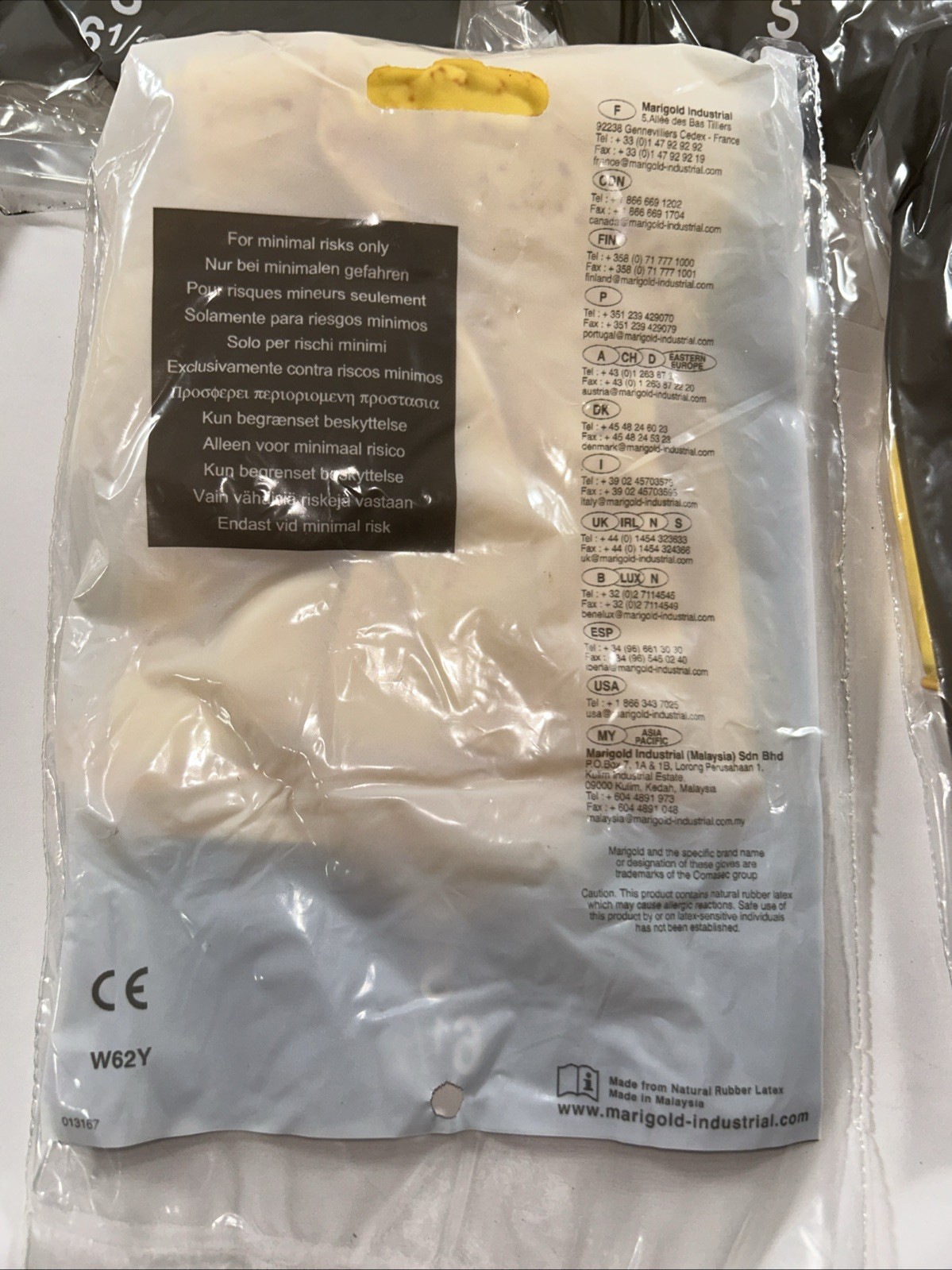 Marigold Industrial Yellow Rubber Gloves W62Y Size: Small 12 Pairs NEW!