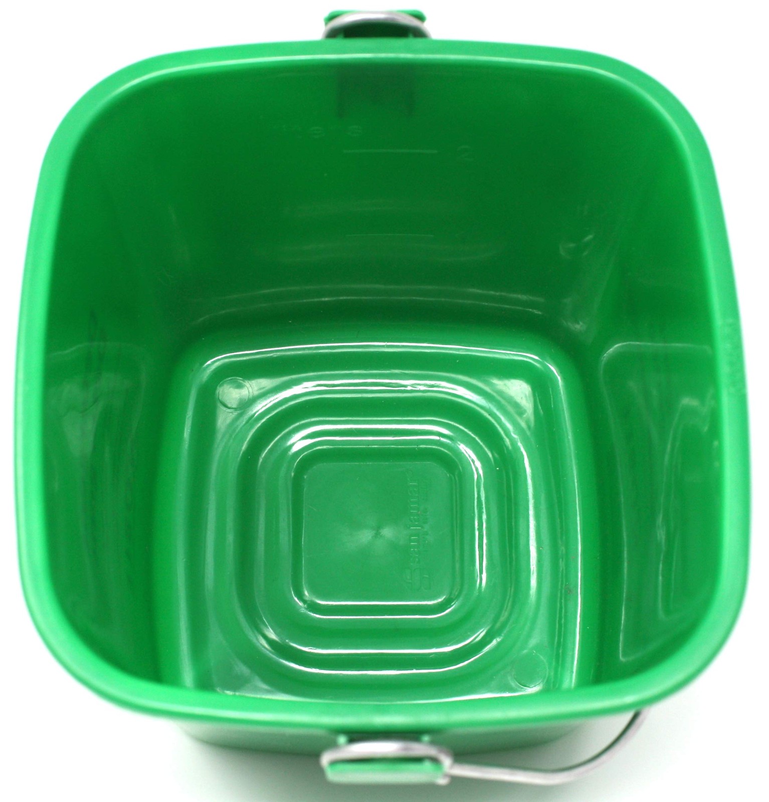 Pack of 3 Green Sanitizing Buckets with Trilingual Labeling HACCP Compliant