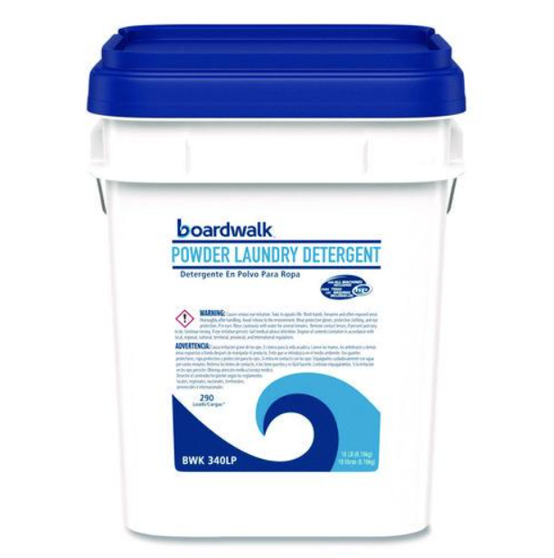 Boardwalk Powder Laundry Detergent Low Foam Crisp Clean Scent 18 lb Pail New