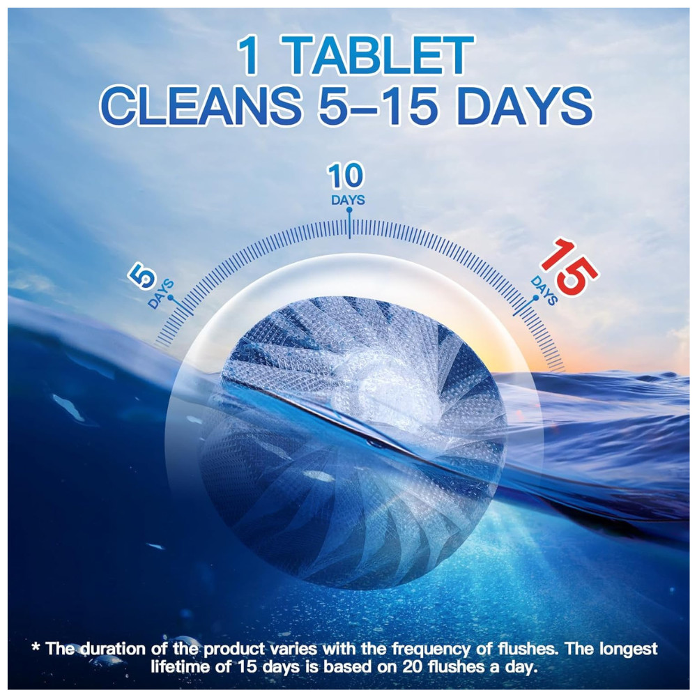 Automatic Toilet Bowl Cleaner Tablets 12 Pack Tank Cleaner Deodorizer Tabs