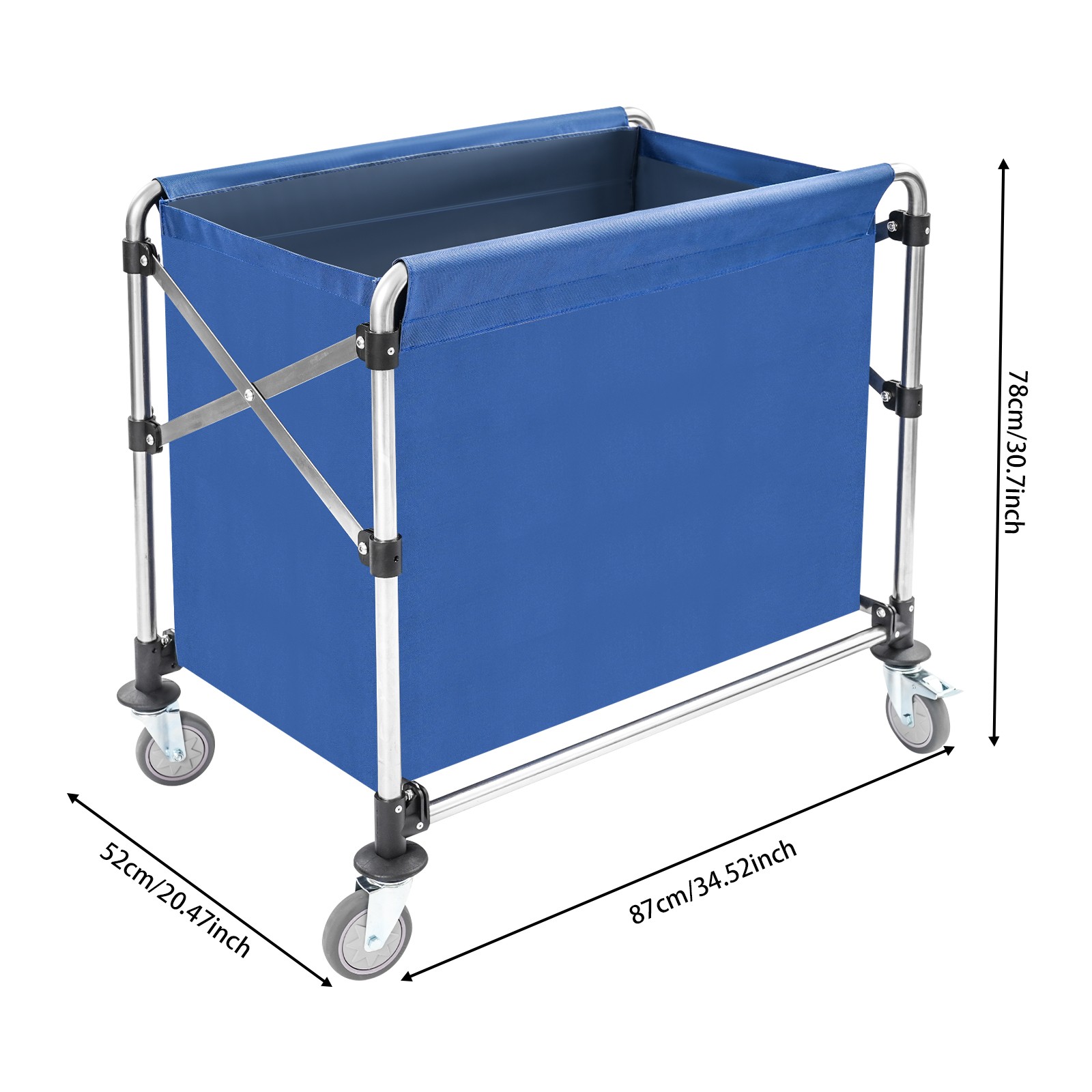 Commercial Laundry Cart Laundry Cart with Wheels Folding Laundry Cart Blue