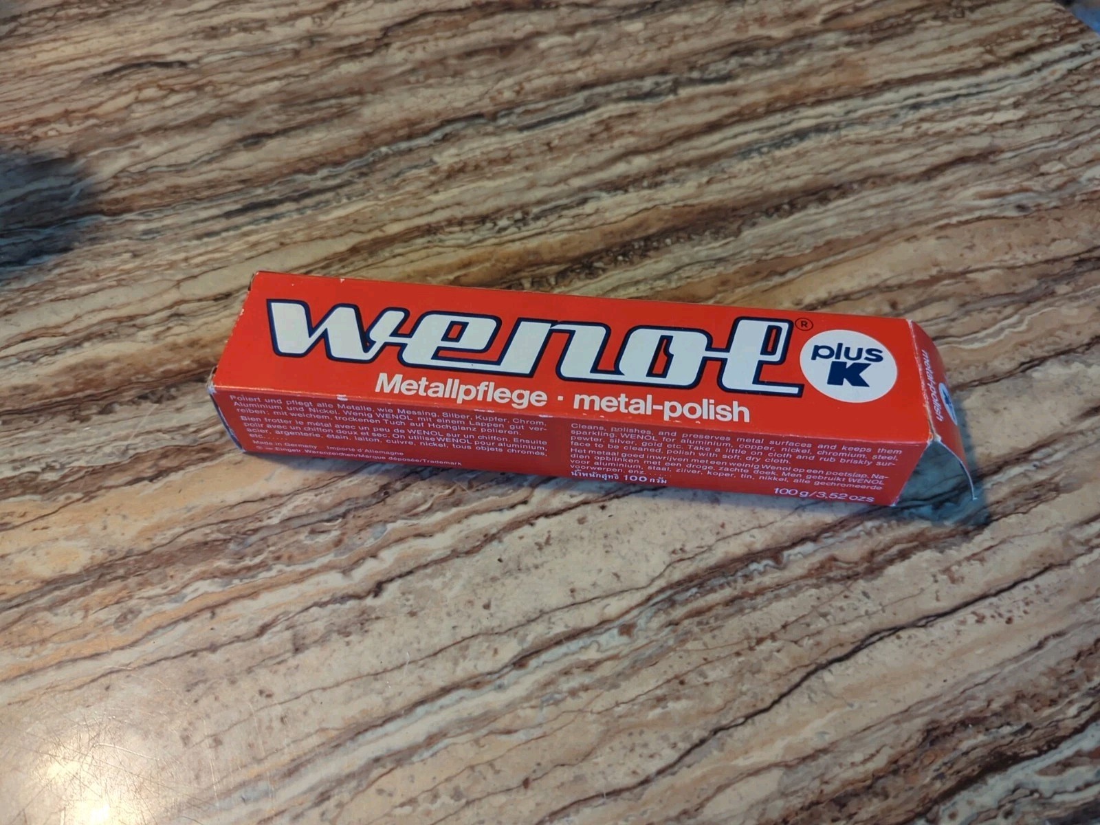 1 tube WENOL METAL POLISH CLEANER ALL FOR BRASS COPPER STAINLESS STEEL TUBE 100G