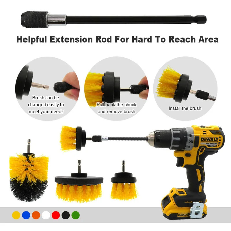Drill Brush All Purpose Cleaner Scrubbing Brushes for Bathroom Surface Grout Til