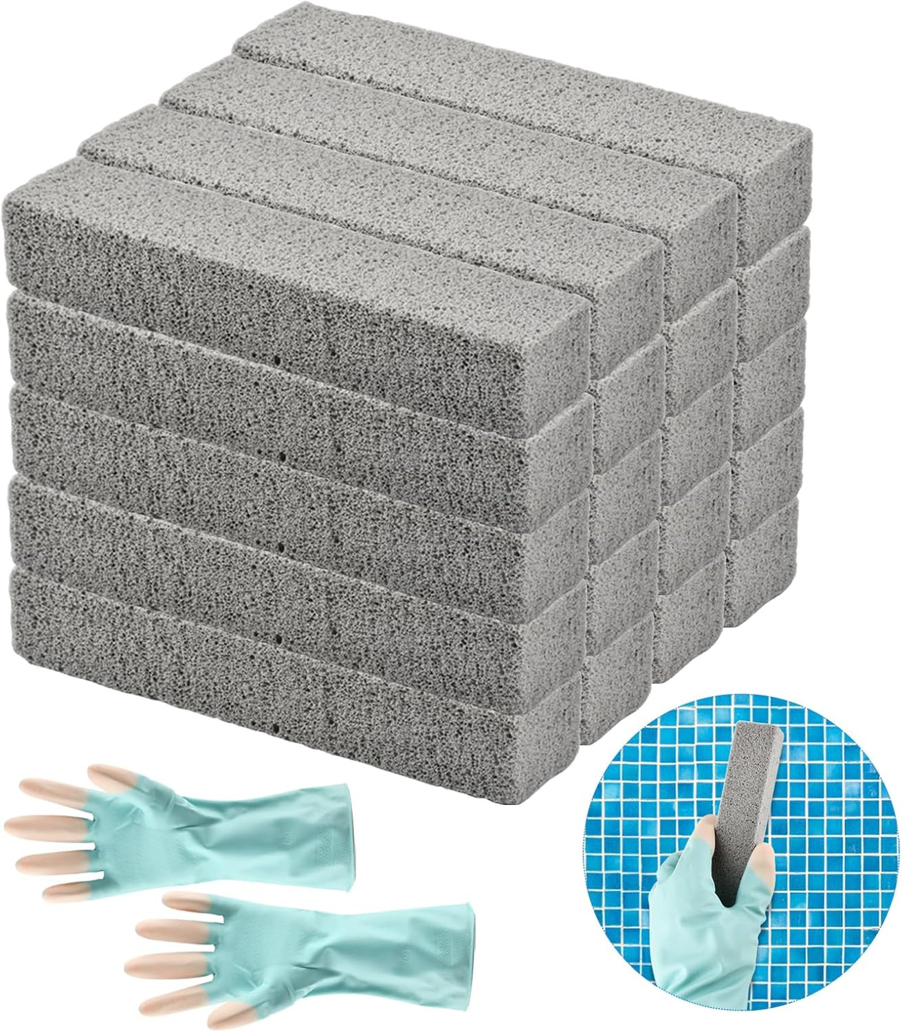 20 Pack Pumice Stone Toilet Bowl Cleaner Pool Tile Stain Remover Cleaning Block