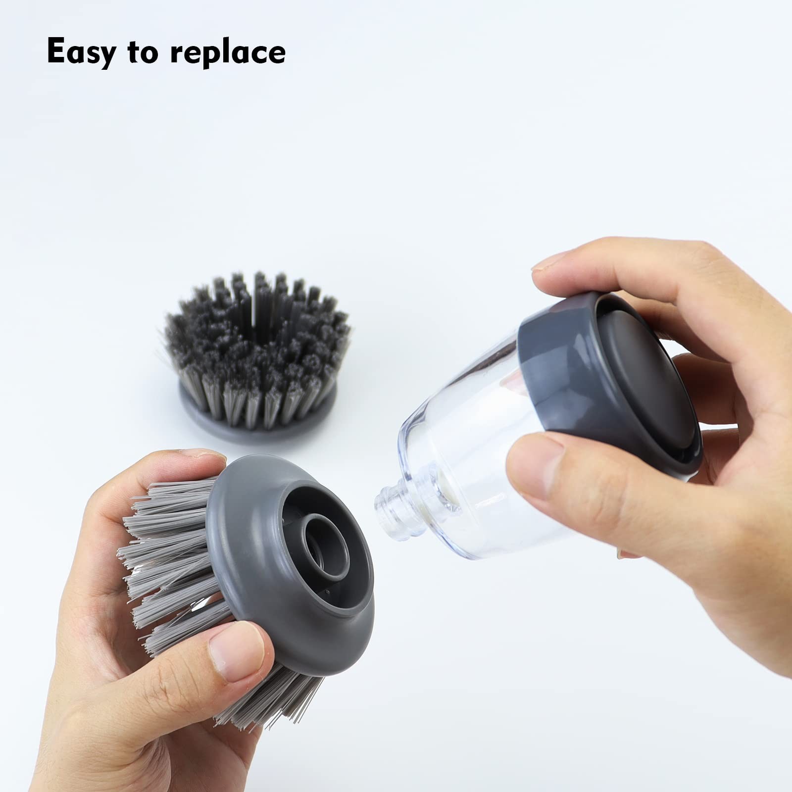 Replaceable Brush Head 2 Pack grey Nylon Bristles