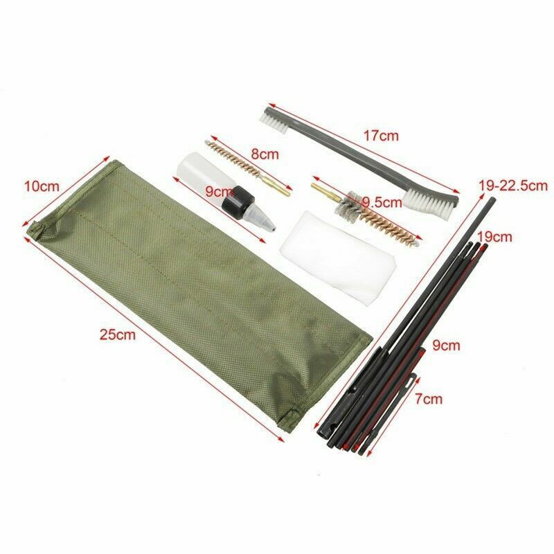 10 Pcs .22 22LR .223 556 Rifle Gun Cleaning Kit Nylon Brush Cleaner with Pouch