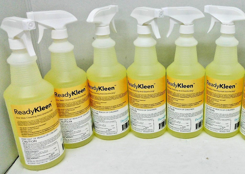 6x DermaRite ReadyKleen One Step Cleaning Disfect 32 OZ. Spray Bottles each