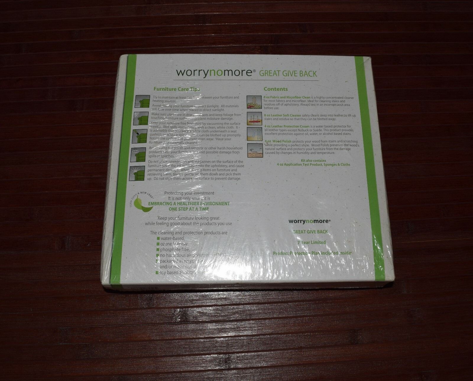 Worrynomore Worry No More Leather Microfiber Wood Furniture Care Cleaner Kit New