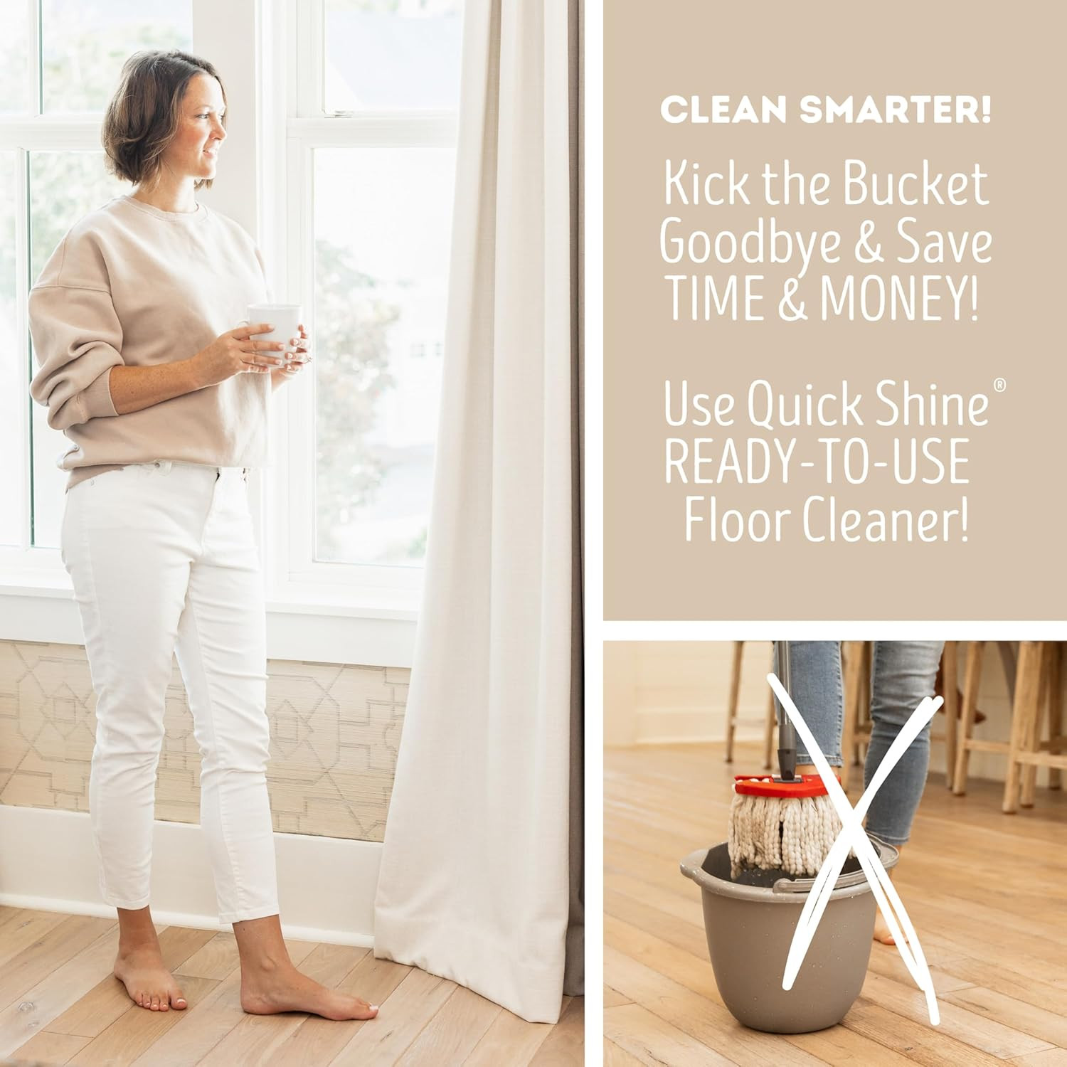 Quick Shine Multi Surface Floor Cleaner, Ready to Use-Streak Free-No Rinse 64Oz
