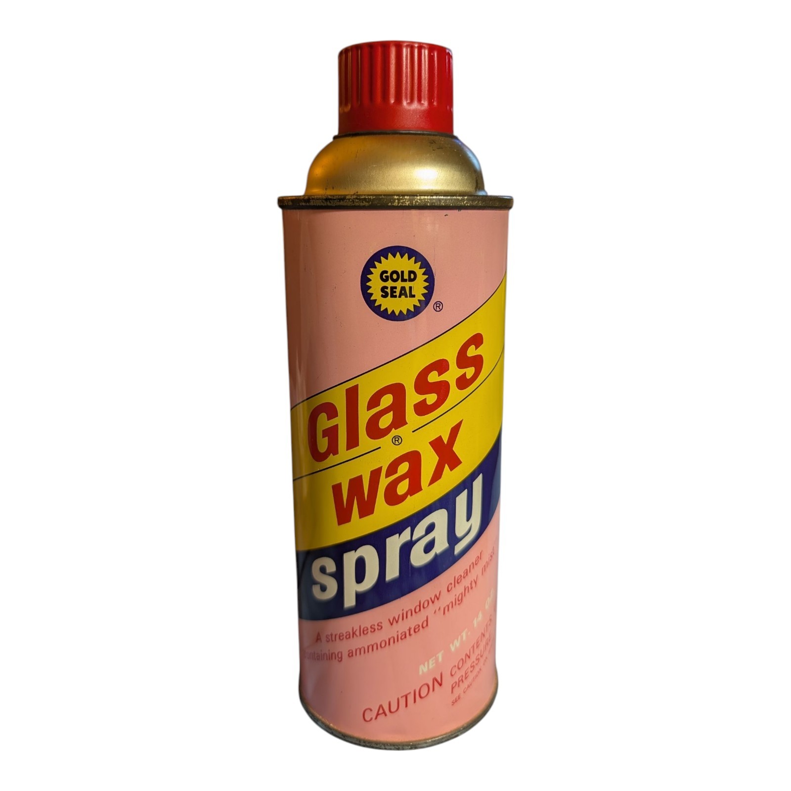 Vintage GOLD SEAL GLASS WAX SPRAY 14 oz 1963 75% Full Cleans Metal Plastic Tile