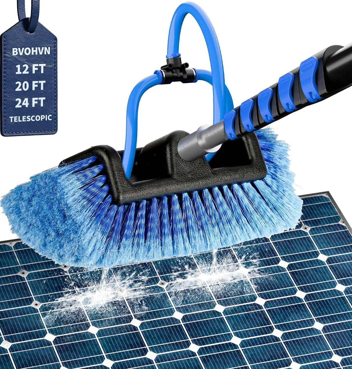 Soft Bristles Solar Panel Cleaning Brush, 20 FT Solar Panel Cleaner Kit, Includi